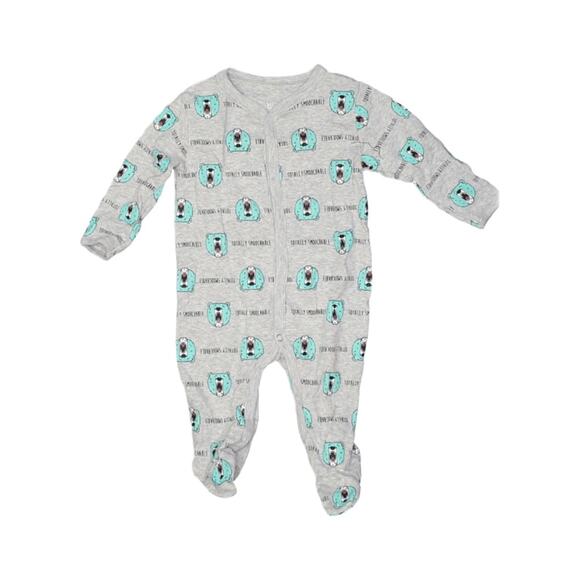 Rosie Pope Totally Smoochable Bear Snap Up Footie Outfit Baby Size 6-9M - Picture 1 of 3